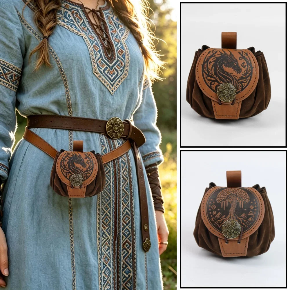 Medieval Viking Money Pouch Bag Cosplay Hangable Belt Waist Unisex