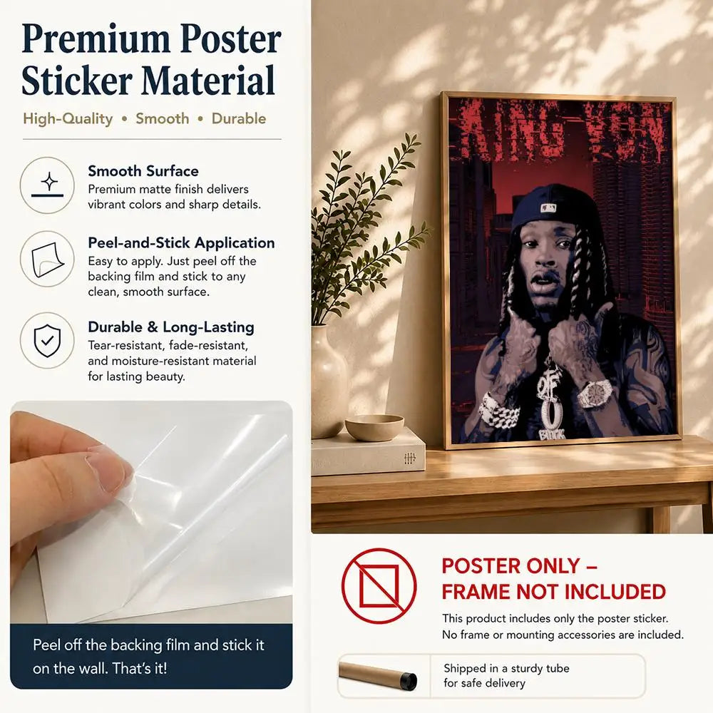 King Von HD Self-Adhesive Waterproof Poster | Rap Wall Art