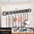 No-Drill Suction Cup Hooks | 6-Hook Kitchen & Wardrobe Rack