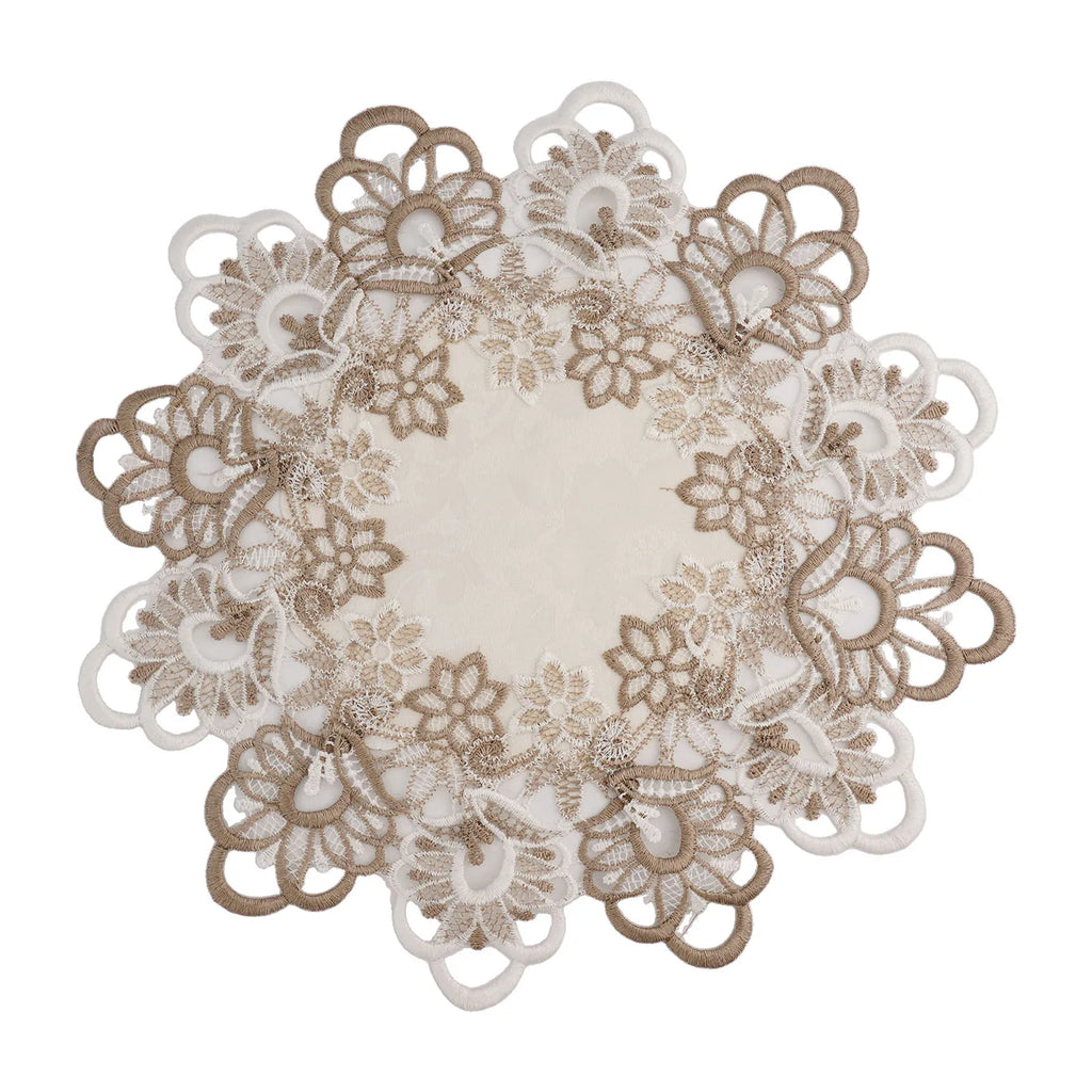 Round Tablecloth Lace Floral Table Cover Dustproof Home Festival