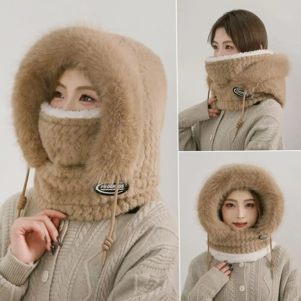 Women's Winter Thermal Hat Hood Scarf & Mask | Windproof