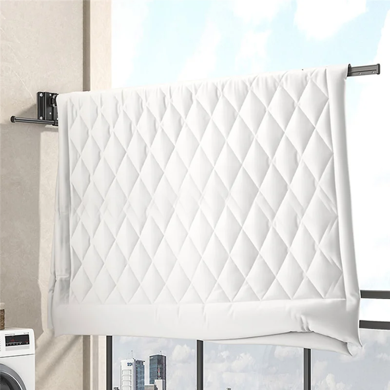 A36T-Wall-Mounted Clothes Drying Rack Foldable Telescopic Household