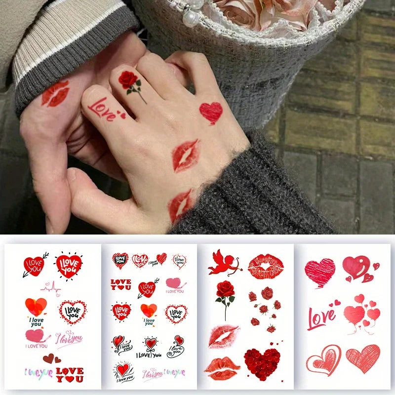 Temporary Tattoo Stickers – 40 Designs, Valentine's & Weddings