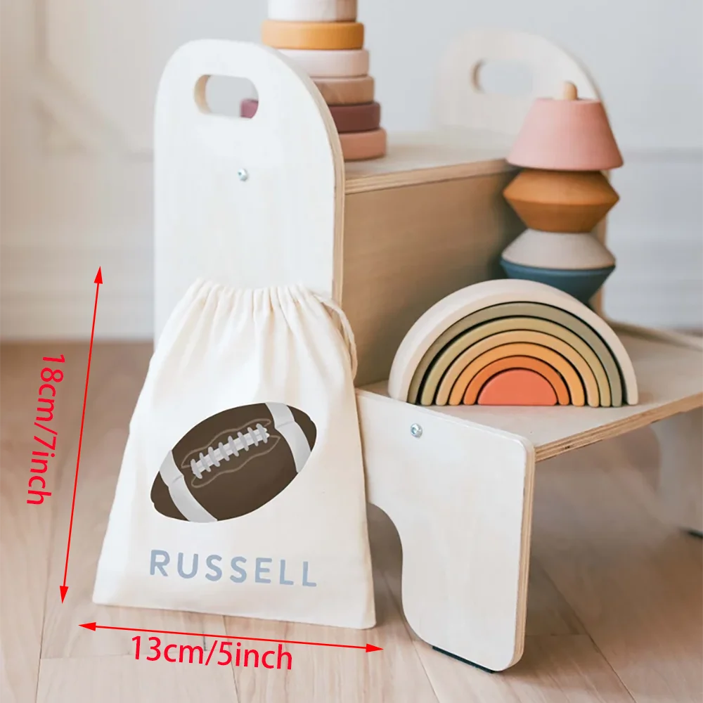 Personalized Football Party Favor Drawstring Bags for Boys