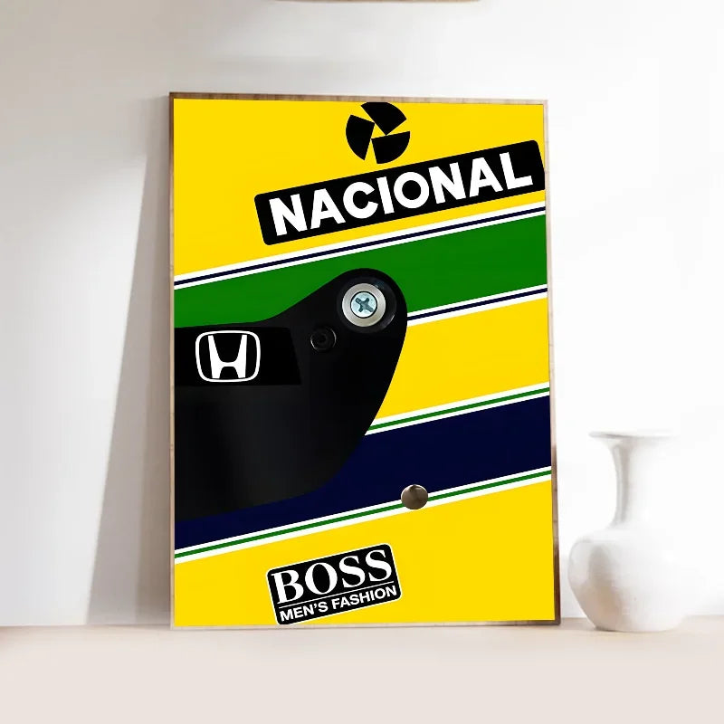 Senna F1 Helmet World Champion Poster – Wall Art Sticker