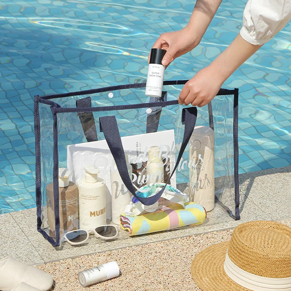 Waterproof Foldable Beach Tote Bag with Phone Pouch | PVC