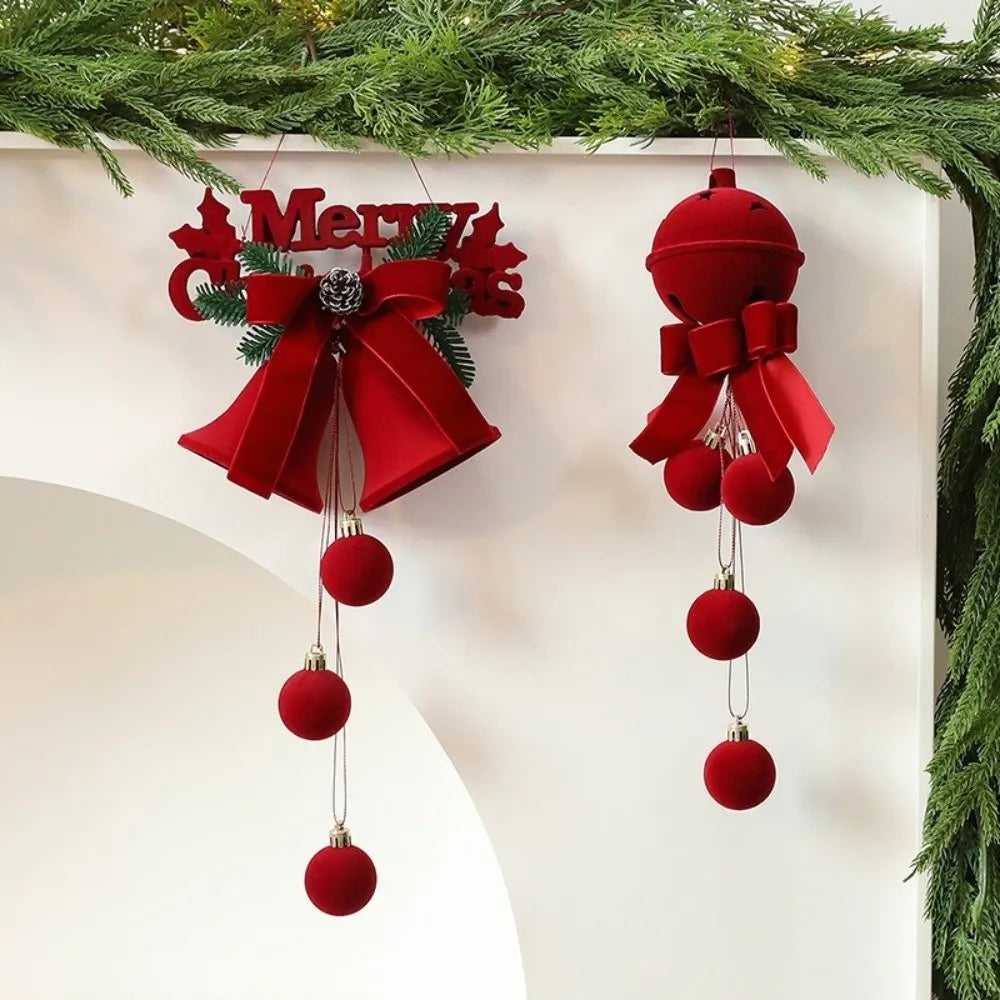Flocked Velvet Christmas Bell Ornament | Reusable Xmas Tree Pendant