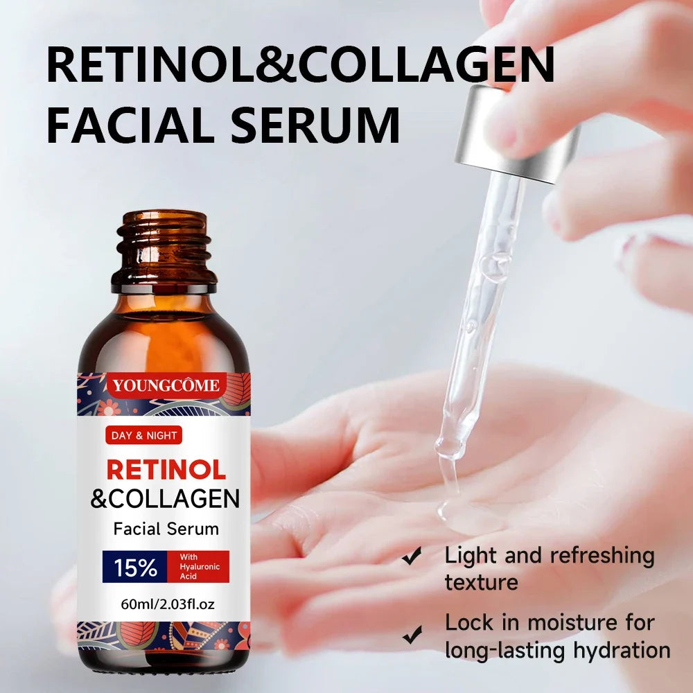 Retinol Collagen Facial Serum Hyaluronic Acid Daily Hydrating Skin