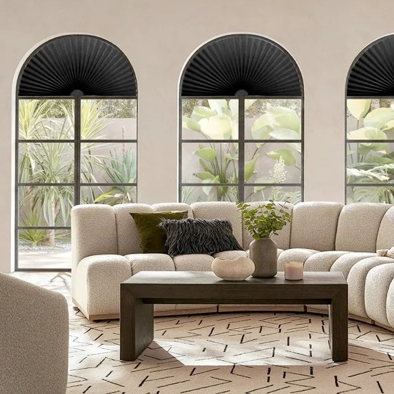 Self-Adhesive Arch Pleated Blind | Light Filtering Window Shade