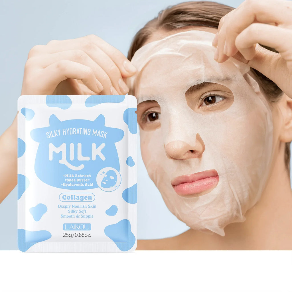 LAIKOU Milk Collagen Sheet Mask – Hydrating & Brightening 25g