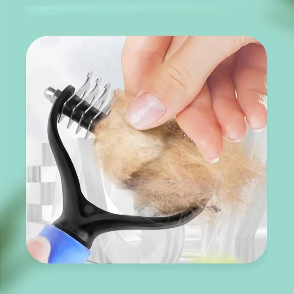 Double-Sided Dog & Cat Dematting Grooming Brush | Undercoat Comb