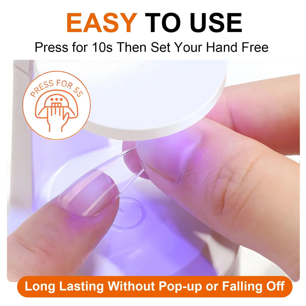 Solid Nail Glue Tips Gel Press Nails Acrylic Manicure Extension False