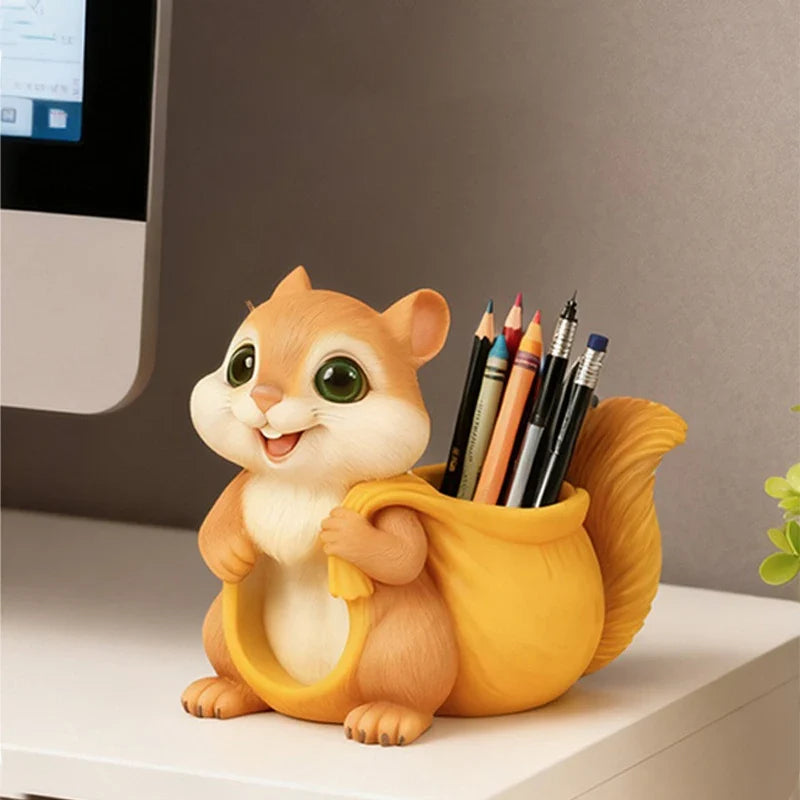 Squirrel Flower Pot Silicone Mold DIY Candle Holder Plaster Jar Molds