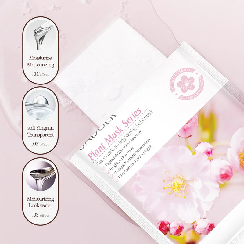 SADOER Sakura Brightening Facial Masks Moisturizing Soft Light