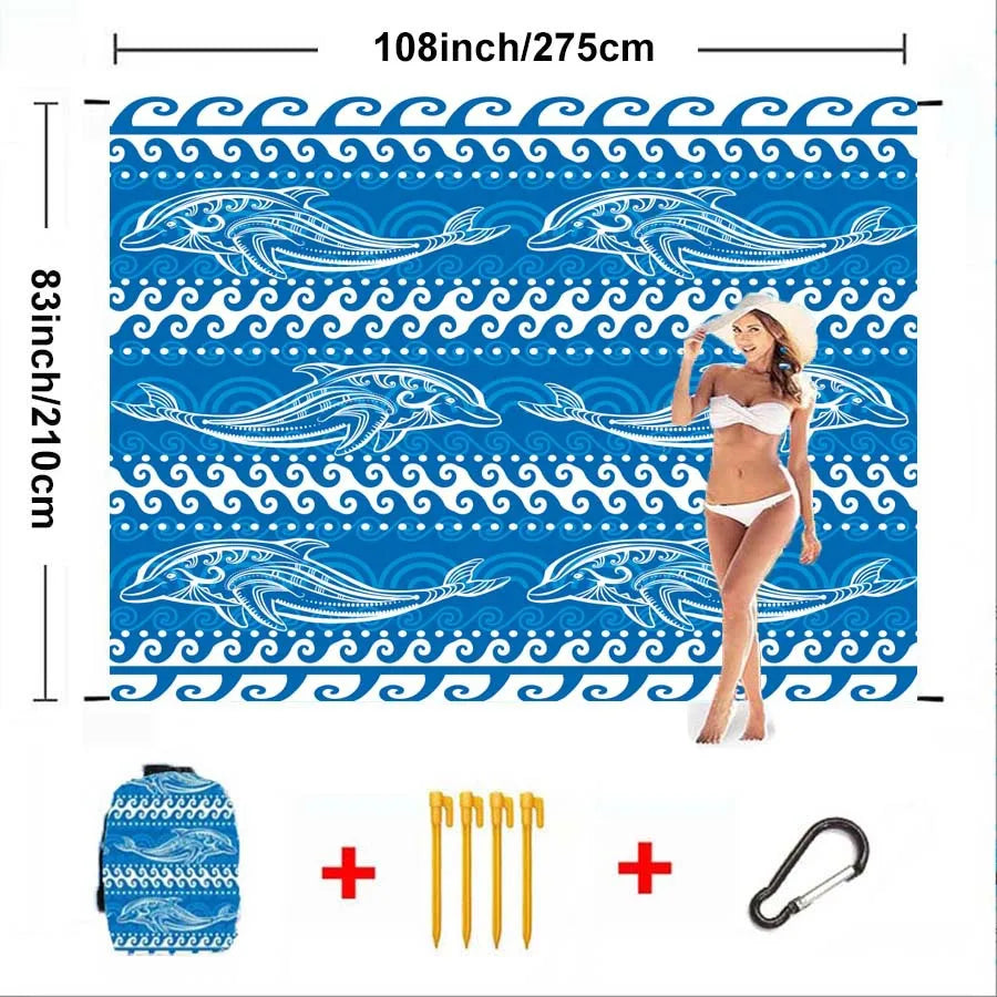 Large Waterproof Sandproof Beach Blanket | Camping Picnic Mat