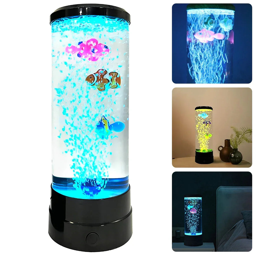 LED Fish Lamp Ambient Night Light Remote Control Changing Decorative