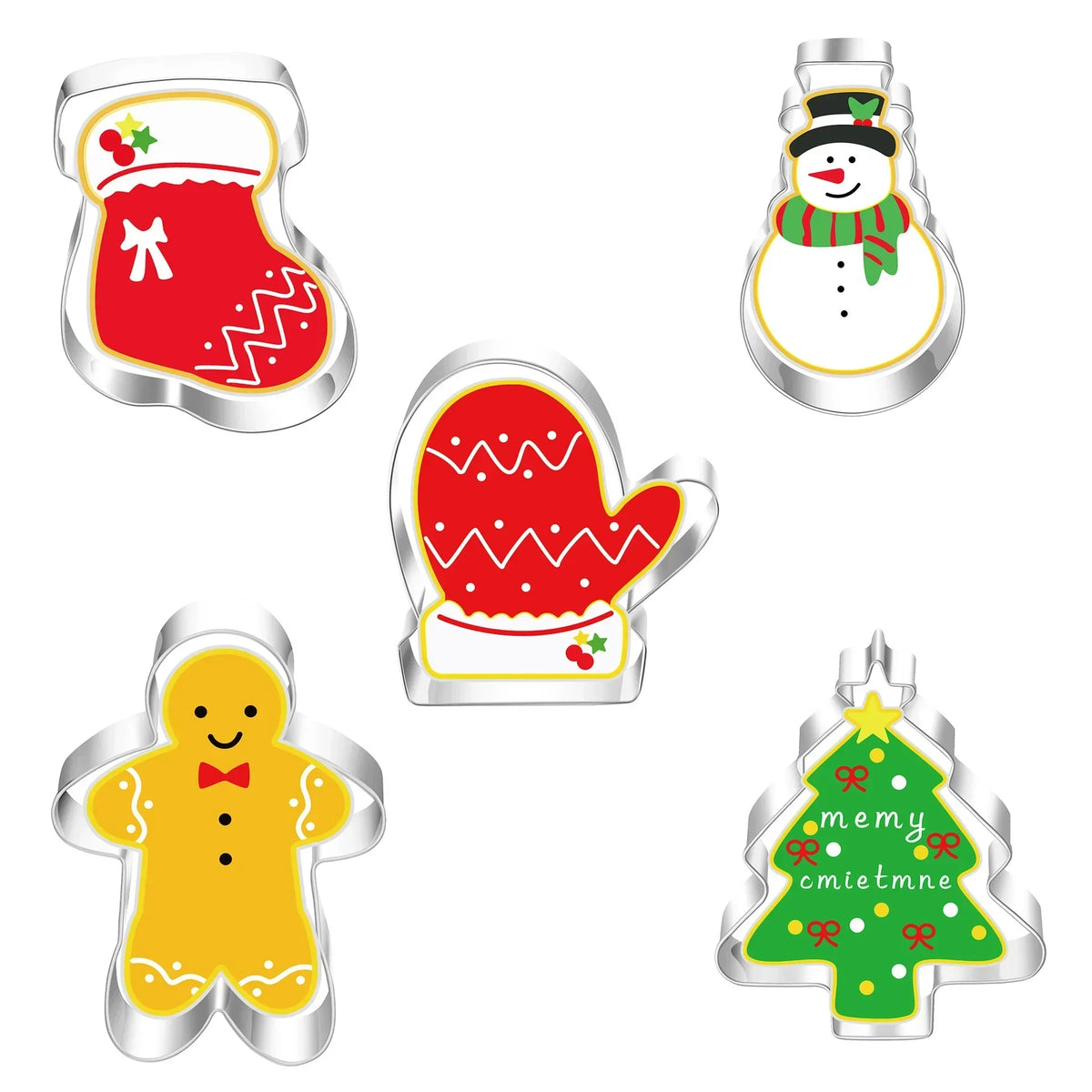 Christmas Cookie Cutter Gingerbread Man Xmas Tree Biscuit Mold Stamp