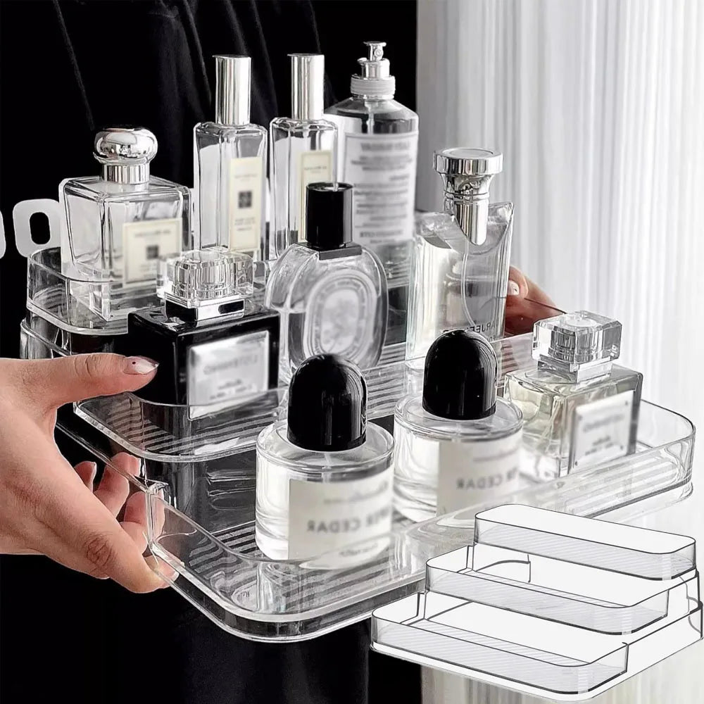 Clear Perfume & Cosmetic Storage Box – Countertop Organizer