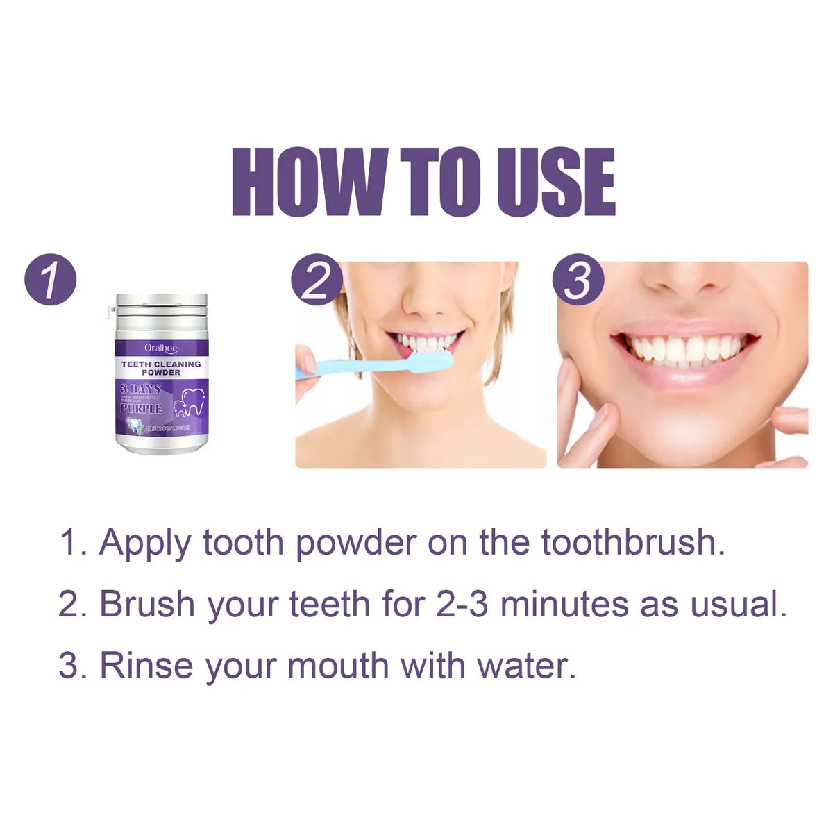 Oralhoe Teeth Whitening Powder – Natural Plant Formula 50g