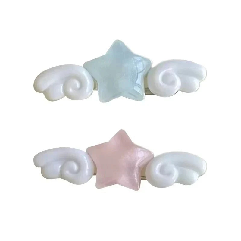 Star Wing Hair Clips for Girls – 2PCS Acrylic Barrettes