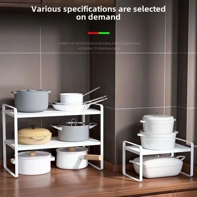 Countertop Kitchen Storage Rack – Layered Cabinet Organizer