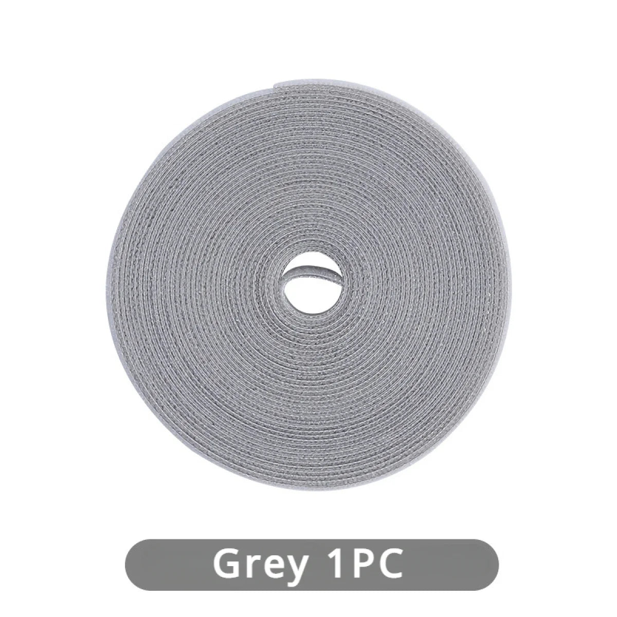 Hook & Loop Cable Ties – USB & Cord Organizer | Grey 1 PC