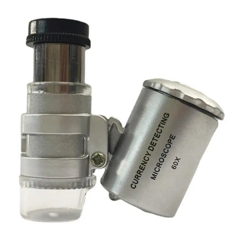 60X LED Pocket Magnifier – Handheld Jeweler Loupe with Light