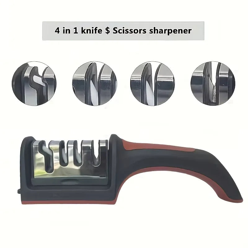 4-Stage Professional Knife Sharpener Tungsten Steel Diamond Ceramic