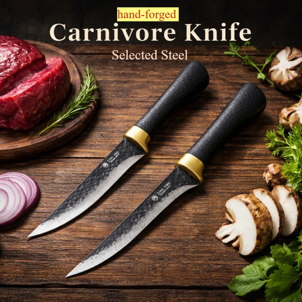Hand-Forged Boning Knife with Sheath – BBQ & Steak Knife
