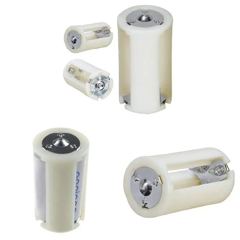 4-Pack AA to D Battery Converter Adapter Cases – Translucent