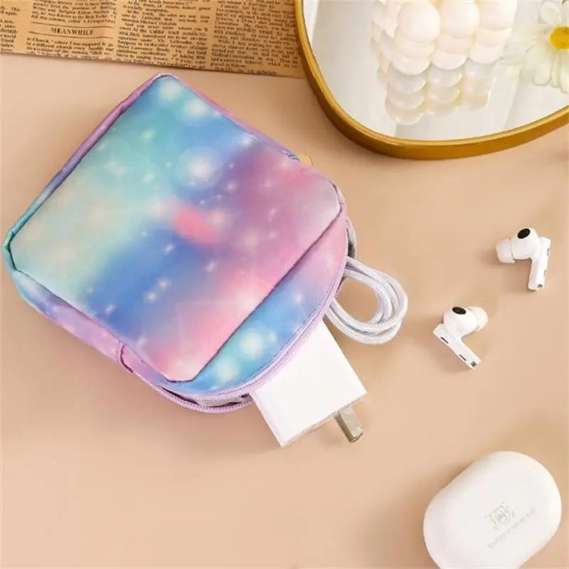 Gradient Galaxy Tech Organizer Pouch | Waterproof Cable Bag