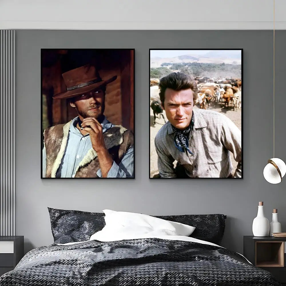 Clint Eastwood HD Art Poster – Waterproof Sticky Wall Decor