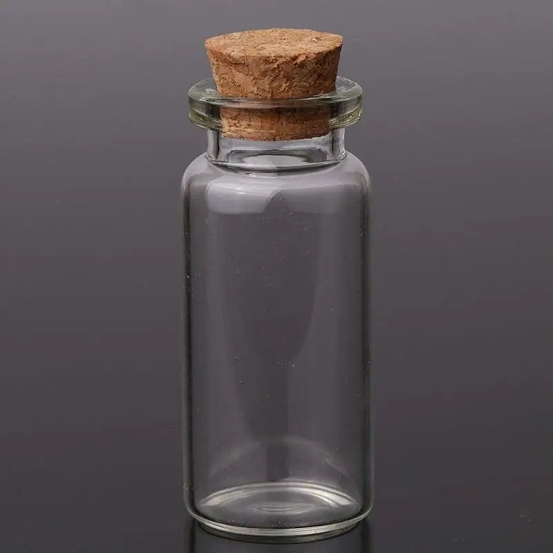 10-Pack Mini Cork Glass Bottles Vials 24x12mm – Craft & Jewelry
