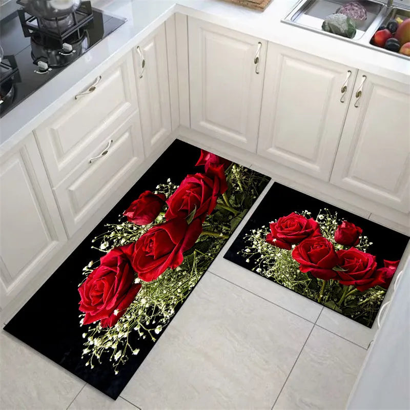 40x120cm Absorbent Velvet Bath Rug Non Slip Long Kitchen Mat Crystal