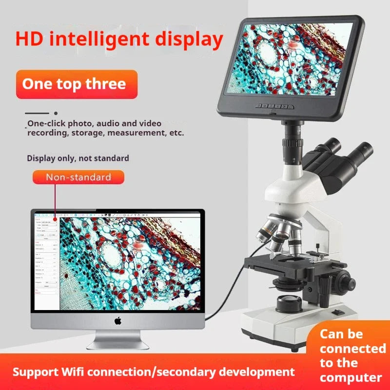 Trinocular Biological Microscope – Aquaculture & Lab | 500X