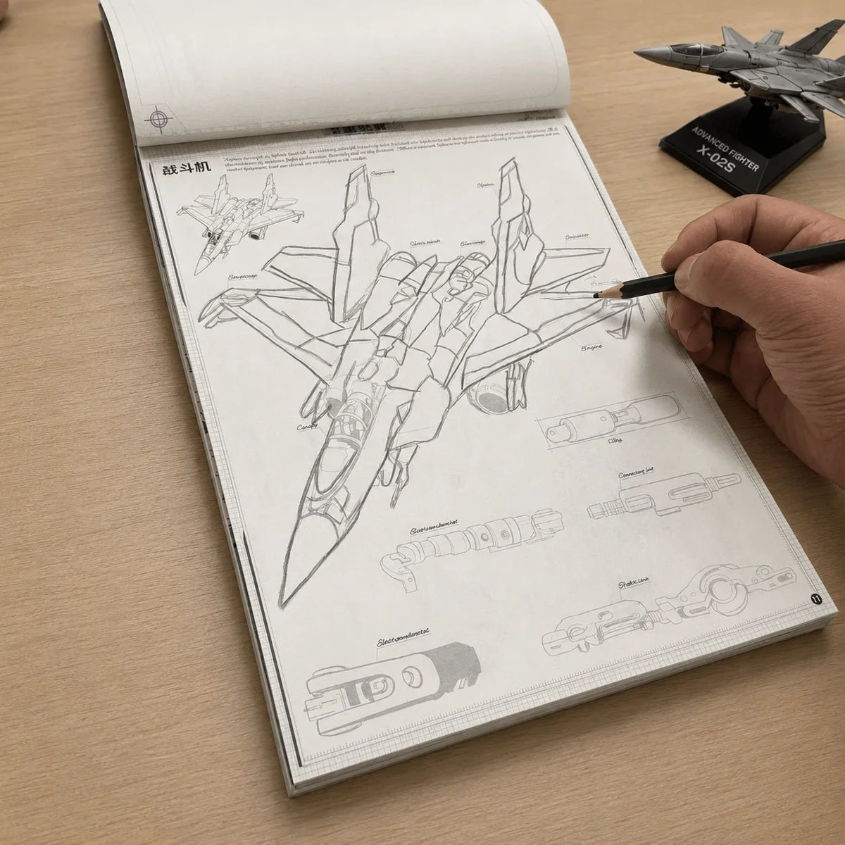 Aircraft Sketch Tracing Book 72 Pages Fighter Jet Helicopter Line