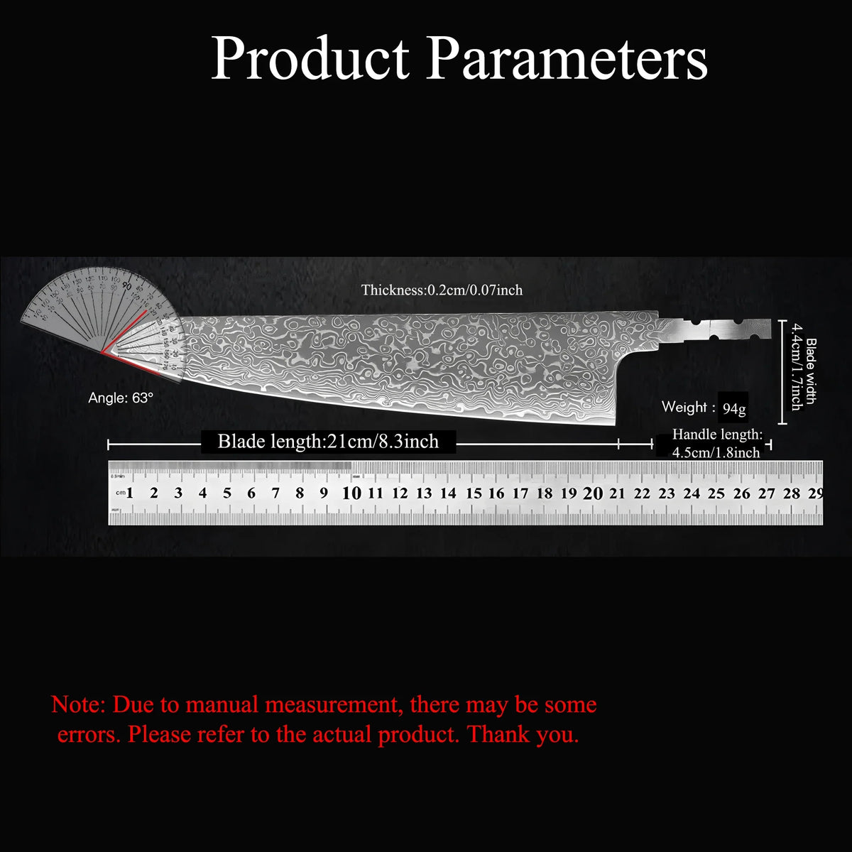 67-Layer Damascus Steel Chef Knife Blank Blade | DIY Knife Making