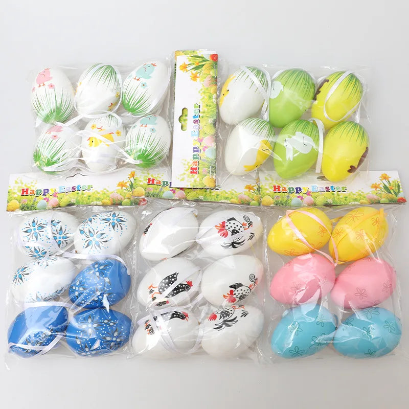 Easter Egg Hanging Ornaments Artificial Plastic Pendants Tree