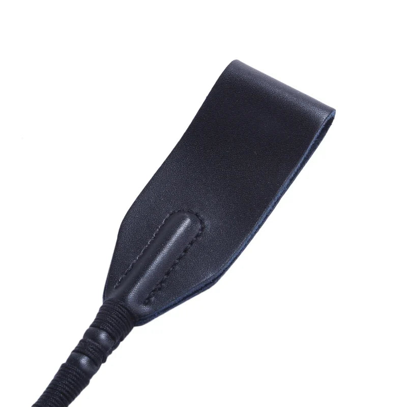 Black Faux Leather Horse Whip Handmade Braided Riding Crop Equestrian
