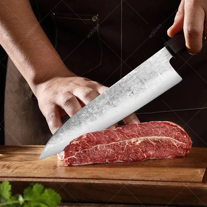 WXCOO Santoku Knife – Forged Hammer Pattern Chef Knife