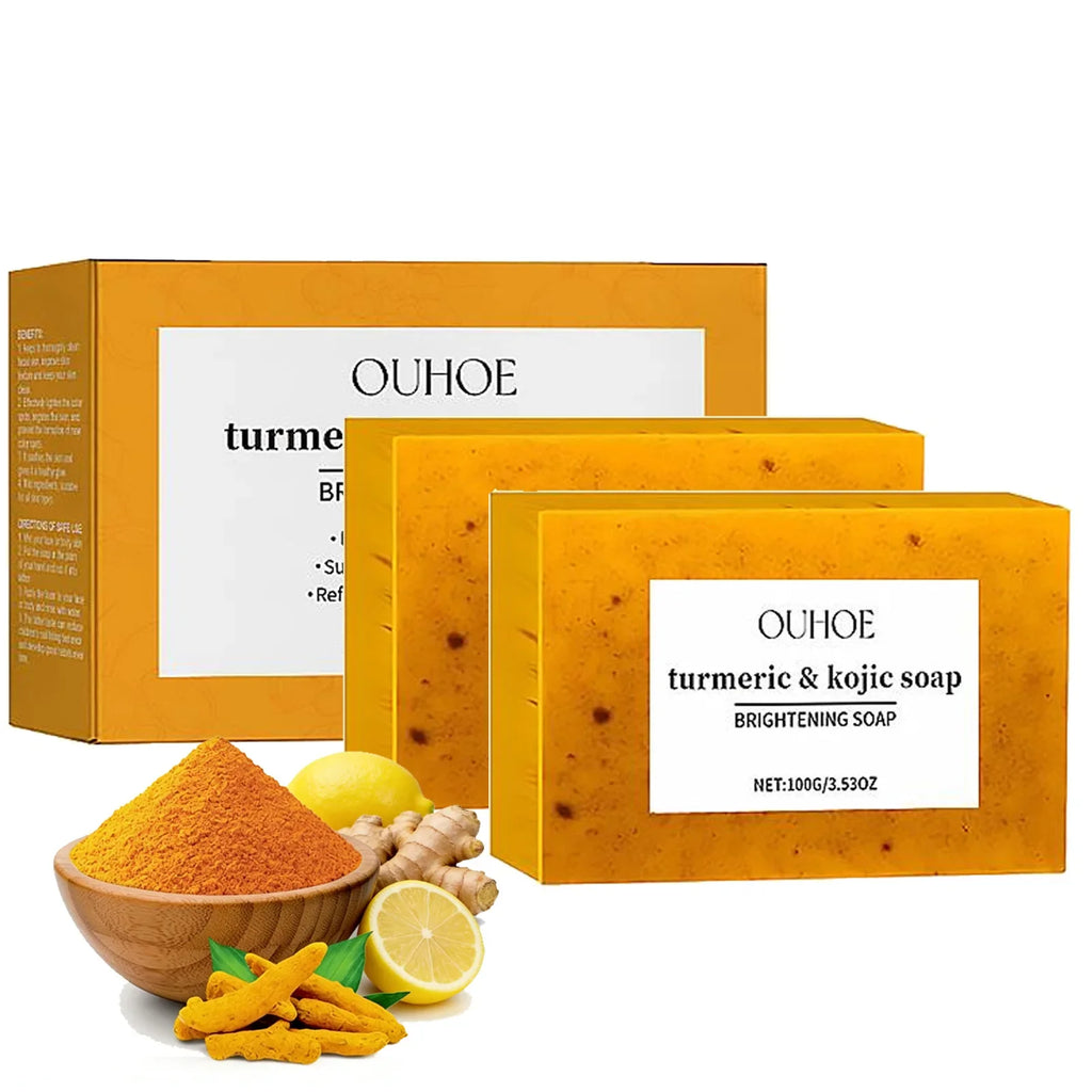 Turmeric Soap Lemon Kojic Acid Shower Facial Body Care Face Cleanser