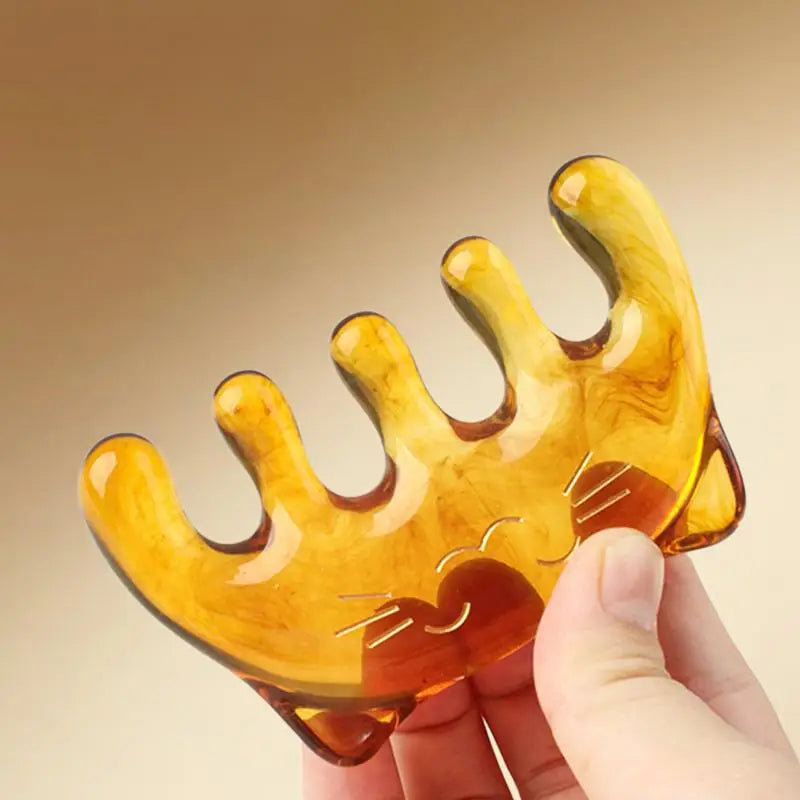Resin Wide-Tooth Scalp Massage Comb | Gua Sha SPA Hair Tool