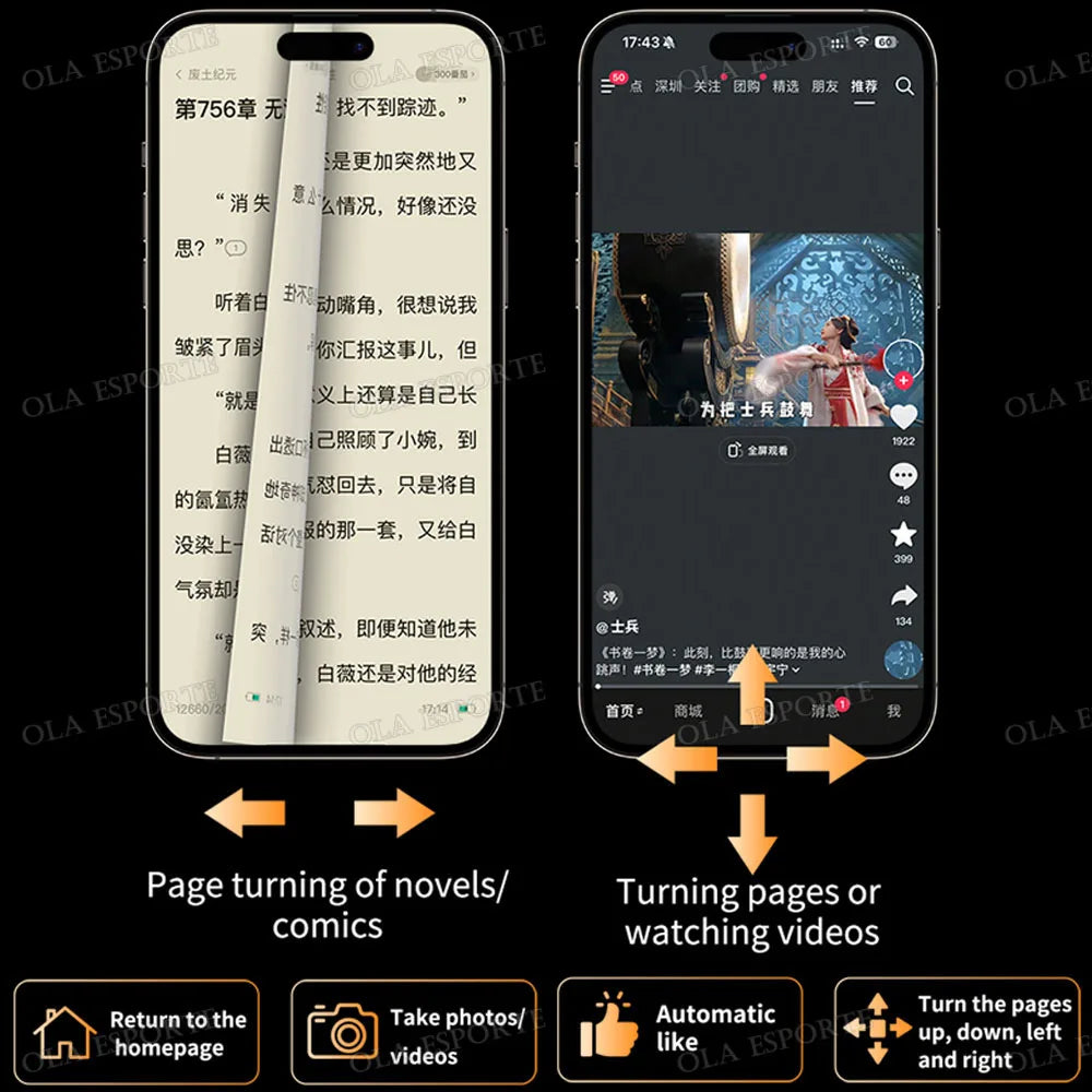Bluetooth Scrolling Ring Remote – Page Turner for iOS & Android