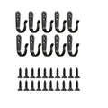 5 10 Sets Heavy Duty Iron Hooks Screws Anti-rust Wall Mounted Hanger