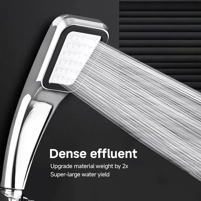 300-Hole Square Handheld Shower Head | High Pressure Water Saving