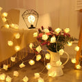 LED Pink Rose Flower String Lights USB Powered Wedding Home Party