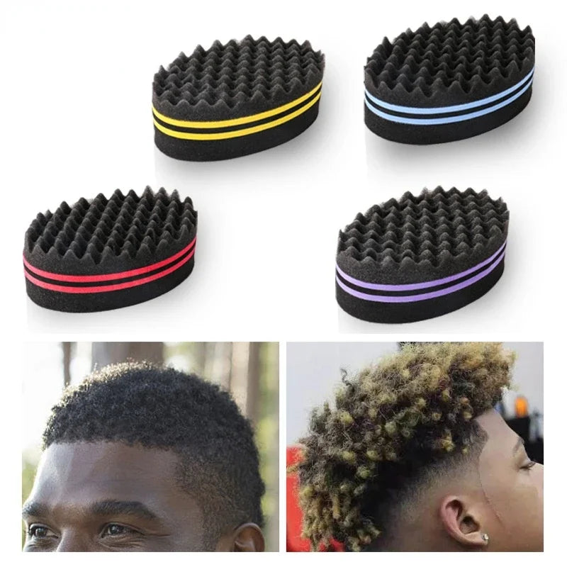 Double-Sided Twist Hair Sponge Brush for Afro & Coily Hair