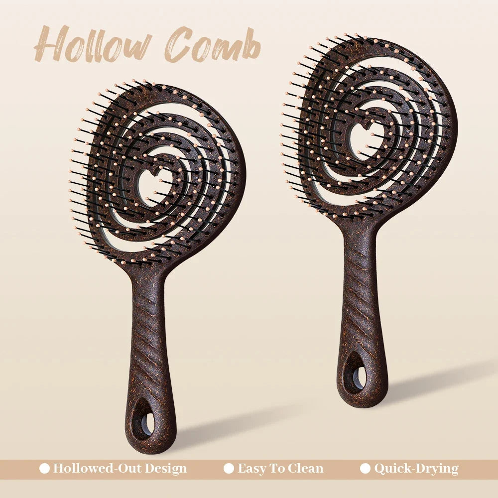 Hollow Detangling Hair Comb – Scalp Massage, Wet & Dry Use