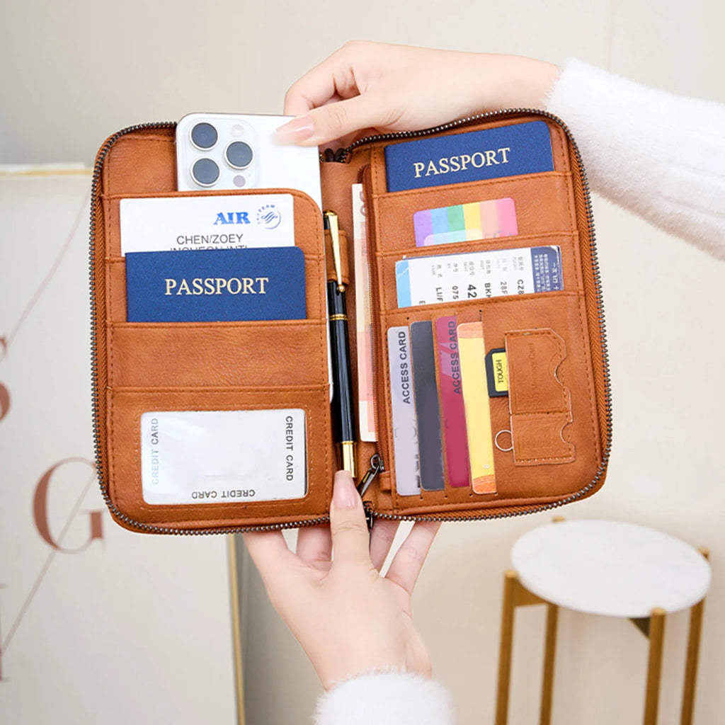 Family Passport Holder – RFID Blocking Waterproof Travel Wallet
