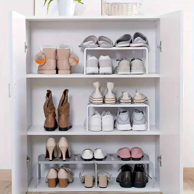 Adjustable Plastic Shoe Rack Multi-tier Storage Organizer Space